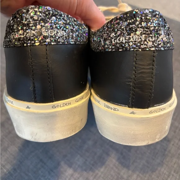 Golden Goose Black Sneakers with Glitter Heel - Picture 10 of 12